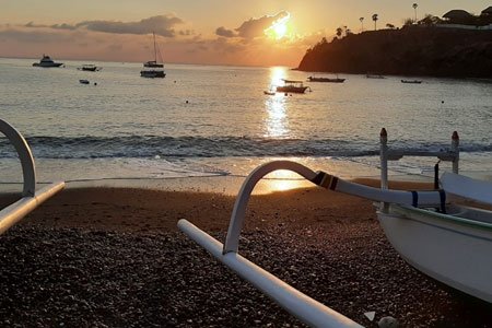 Amed Harbor Sunrise Among Fishing Boats